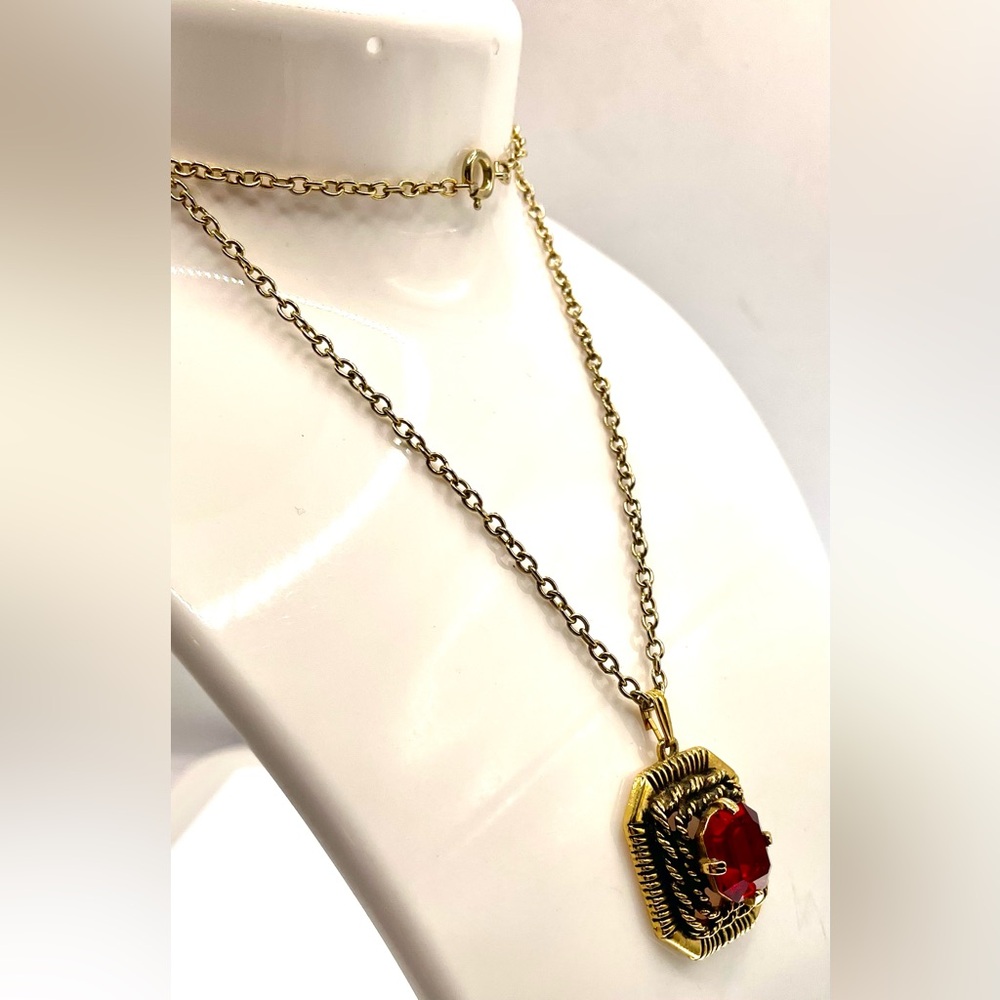 Vintage 1969 Signed Sarah Coventry "Majorca" Ruby Red Necklace - Picture 6 of 8